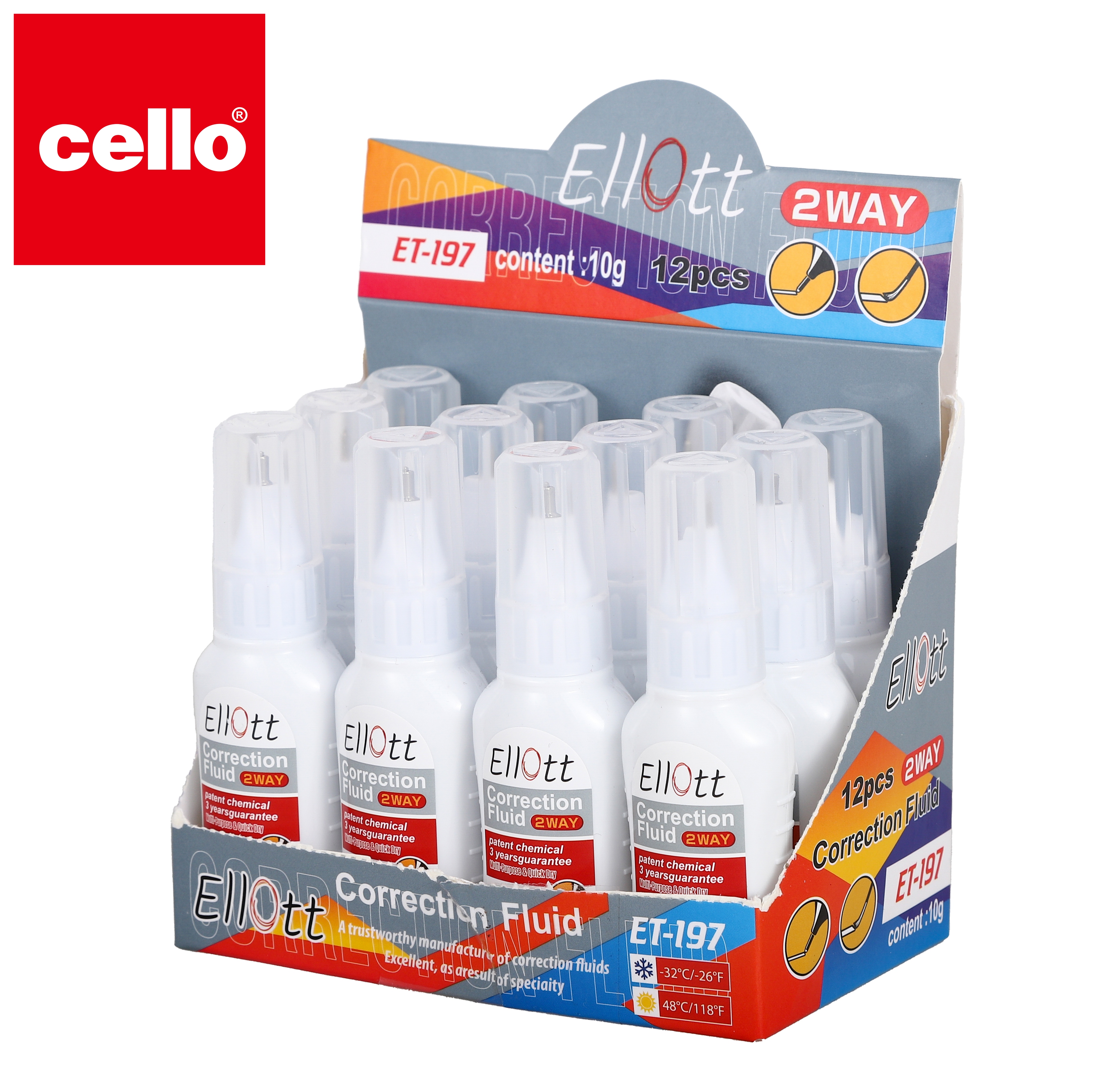 cello Correction Fluid Correction with stationery, a student office correction tool, portable writing correction tool ET-197