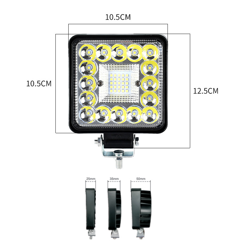 Square car led high-brightness work lights, circular sunflower-style spotlights and headlights for cars and trucks, factory direct sales details Picture