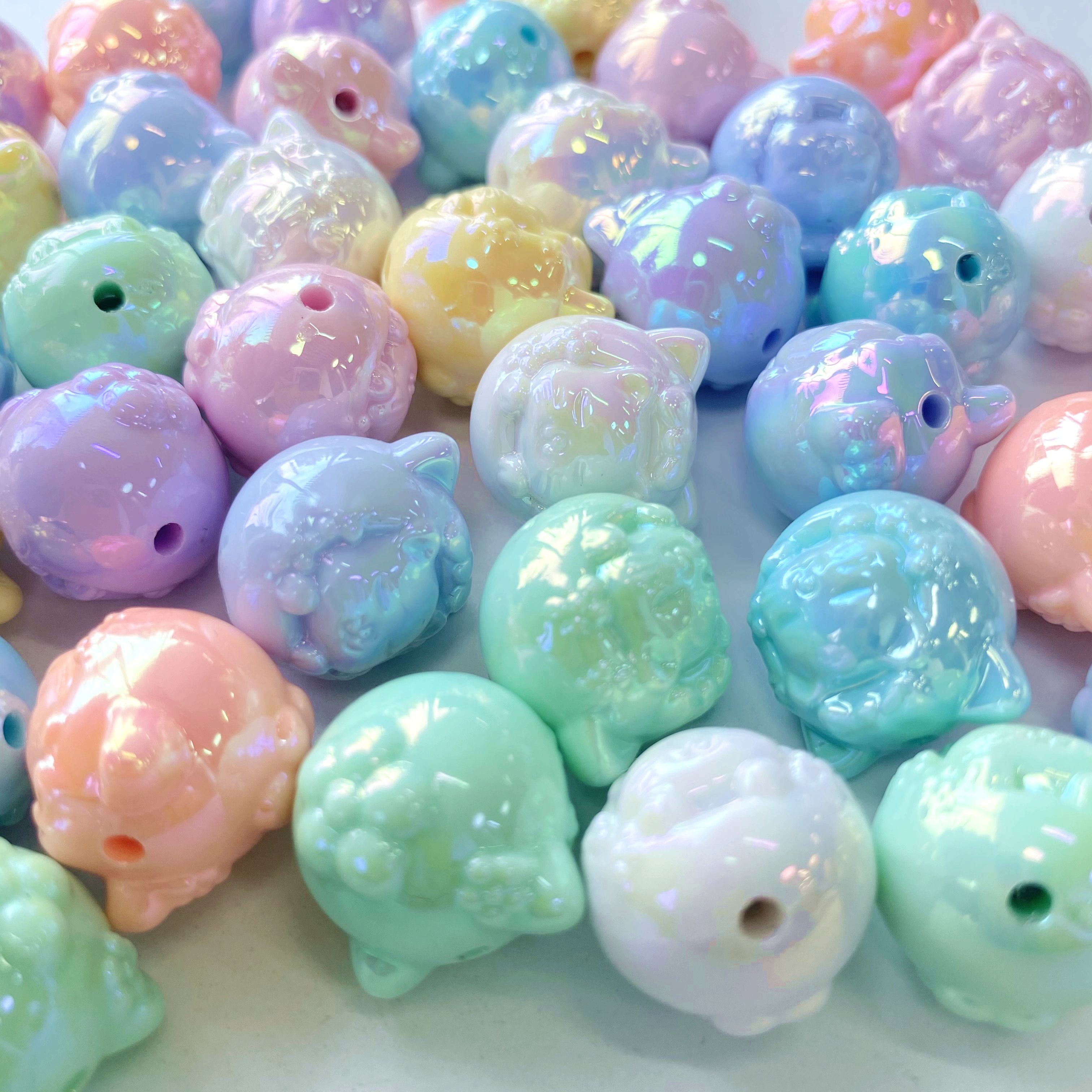 Acrylic uv Summer fantasy Little flower Cat scattered beads pendant diy/Mobile phone pendant chain keychain bag pendant pendant accessory materials Application Scenario