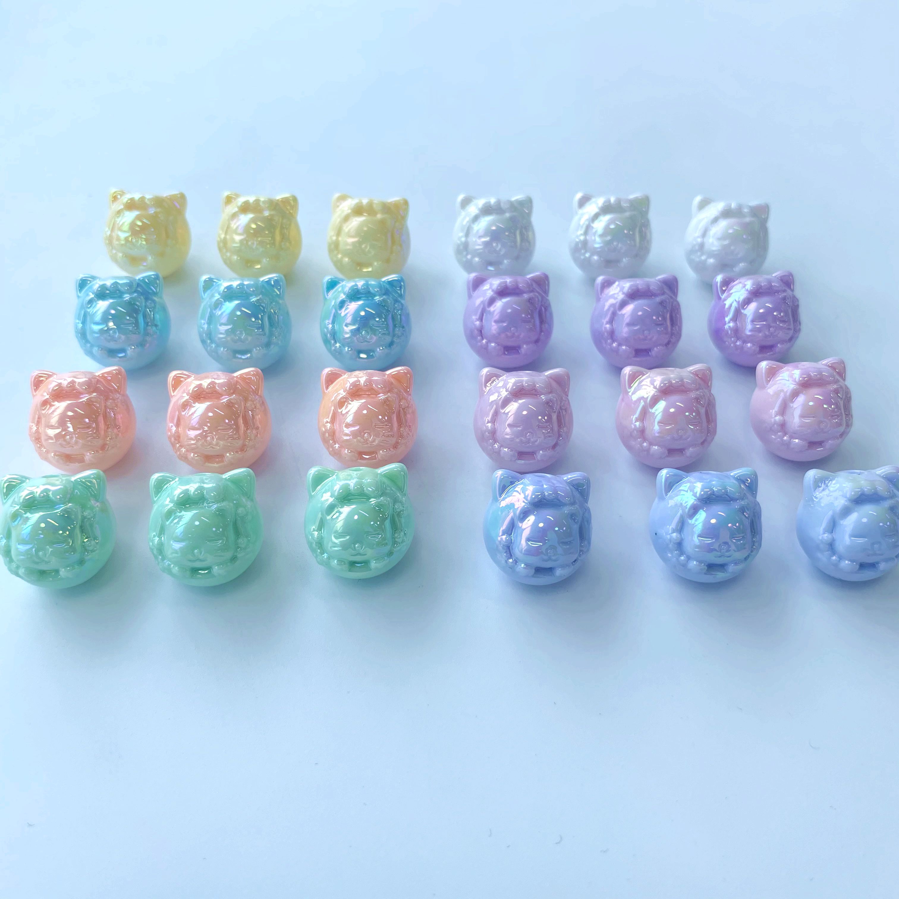 Acrylic uv Summer fantasy Little flower Cat scattered beads pendant diy/Mobile phone pendant chain keychain bag pendant pendant accessory materials