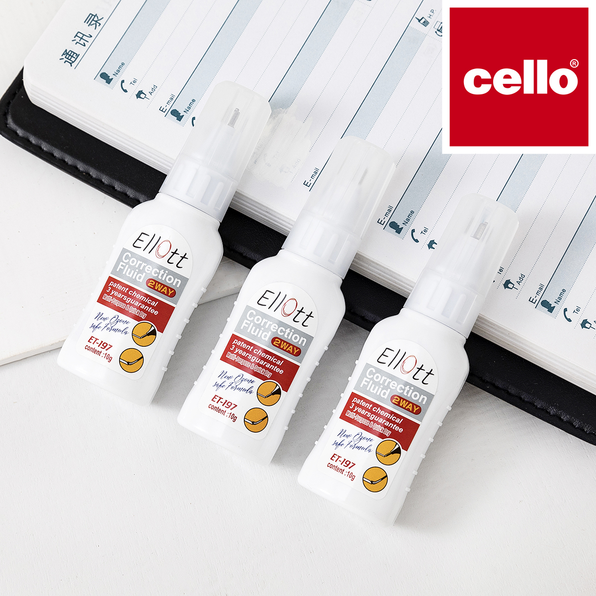 cello Correction Fluid Correction with stationery, a student office correction tool, portable writing correction tool ET-197 Item Picture