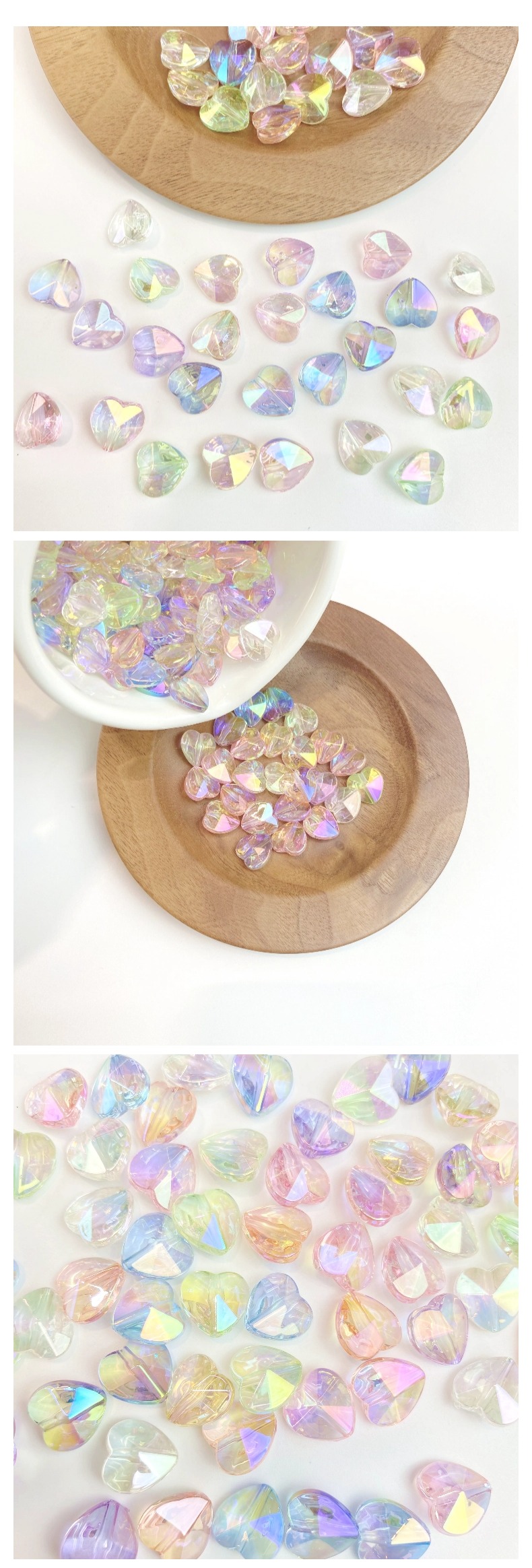 14mm亚克力uv透明钻石爱心散珠 diy挂饰/手机链钥匙扣吊坠饰品配件材料制作详情4