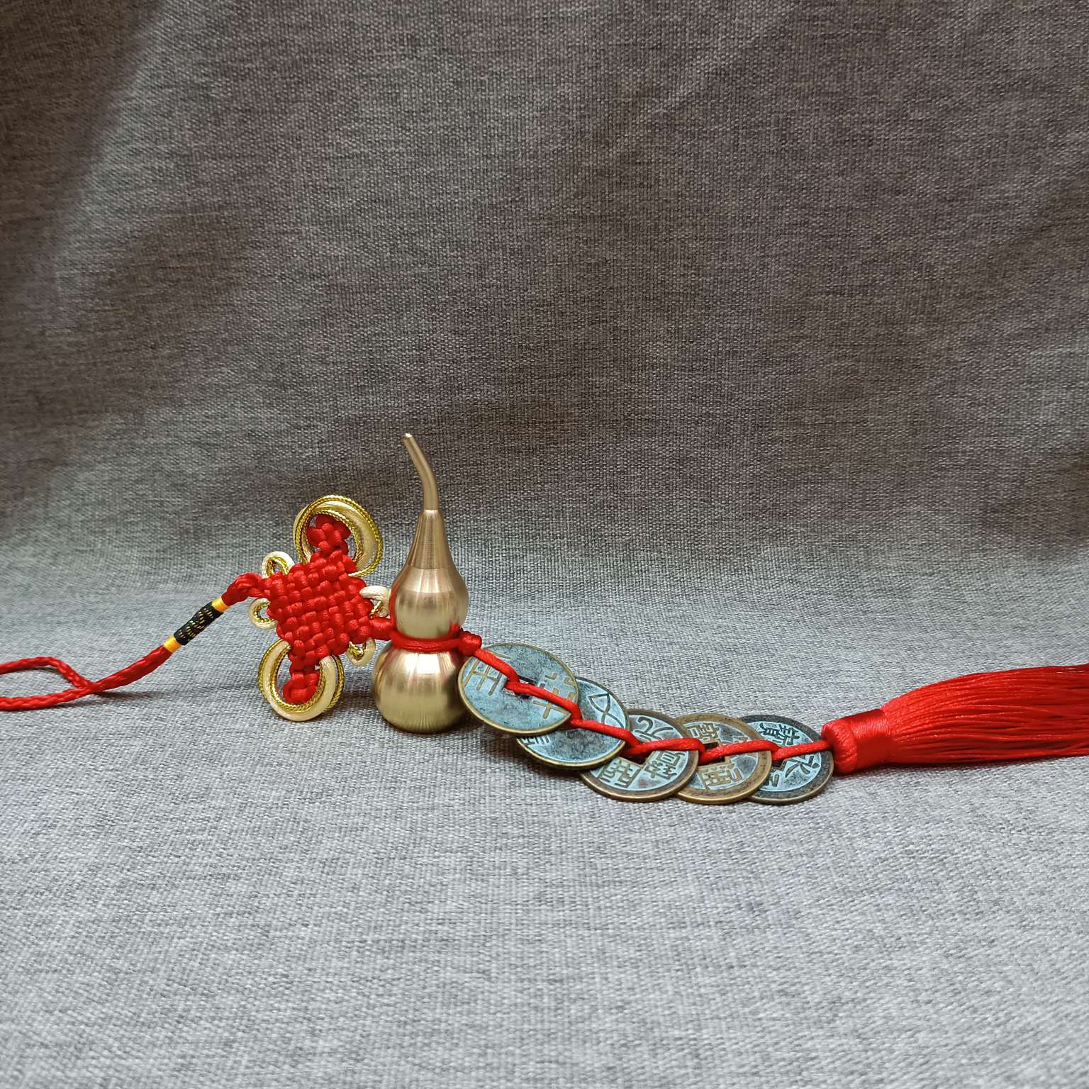 中公工艺葫芦五帝钱挂件高仿复古铜钱挂饰包扣车挂件仿古钱币中国结挂件详情图11