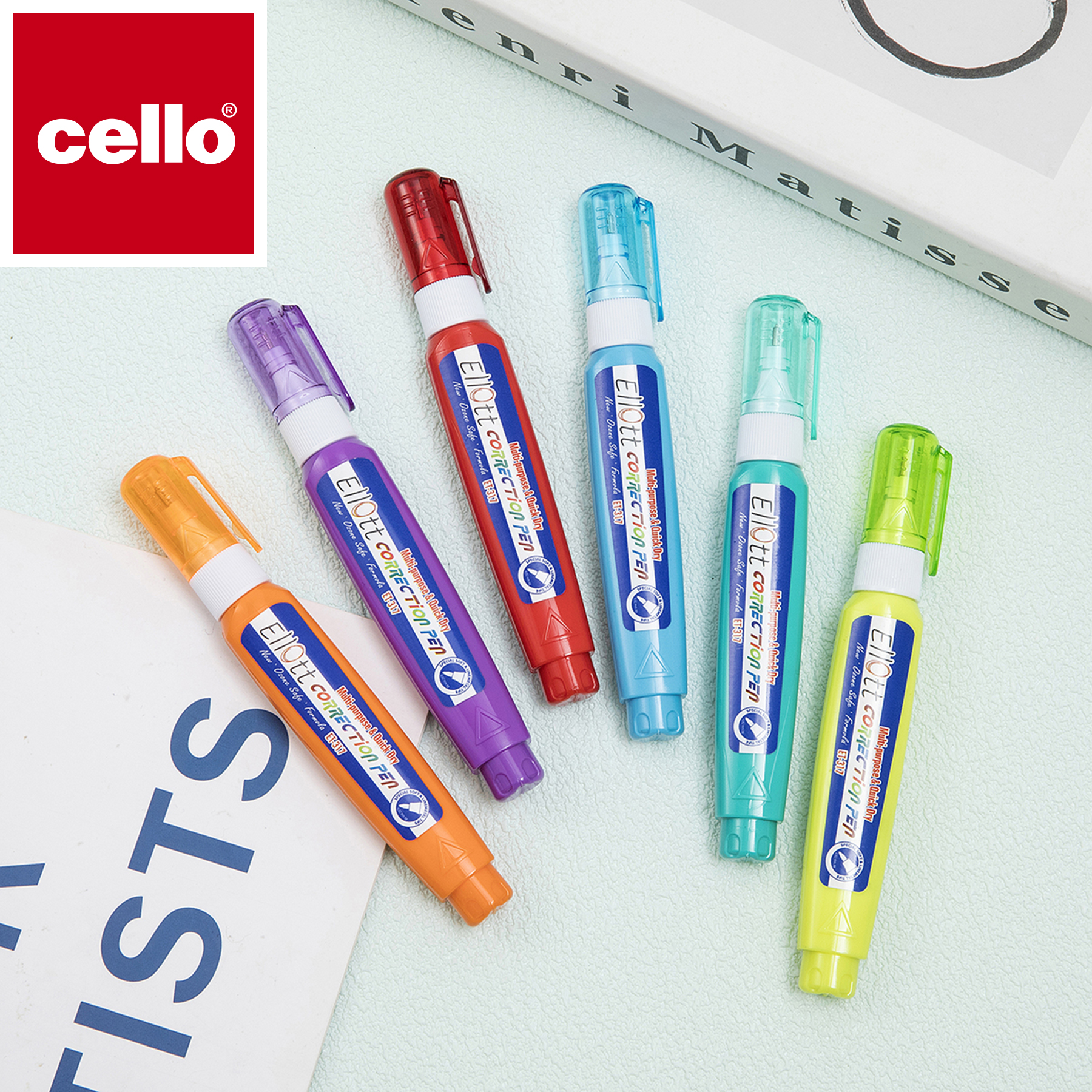 cello Correction fluid Correction with stationery, a student office correction tool, portable writing correction tool ET-317 Specification image