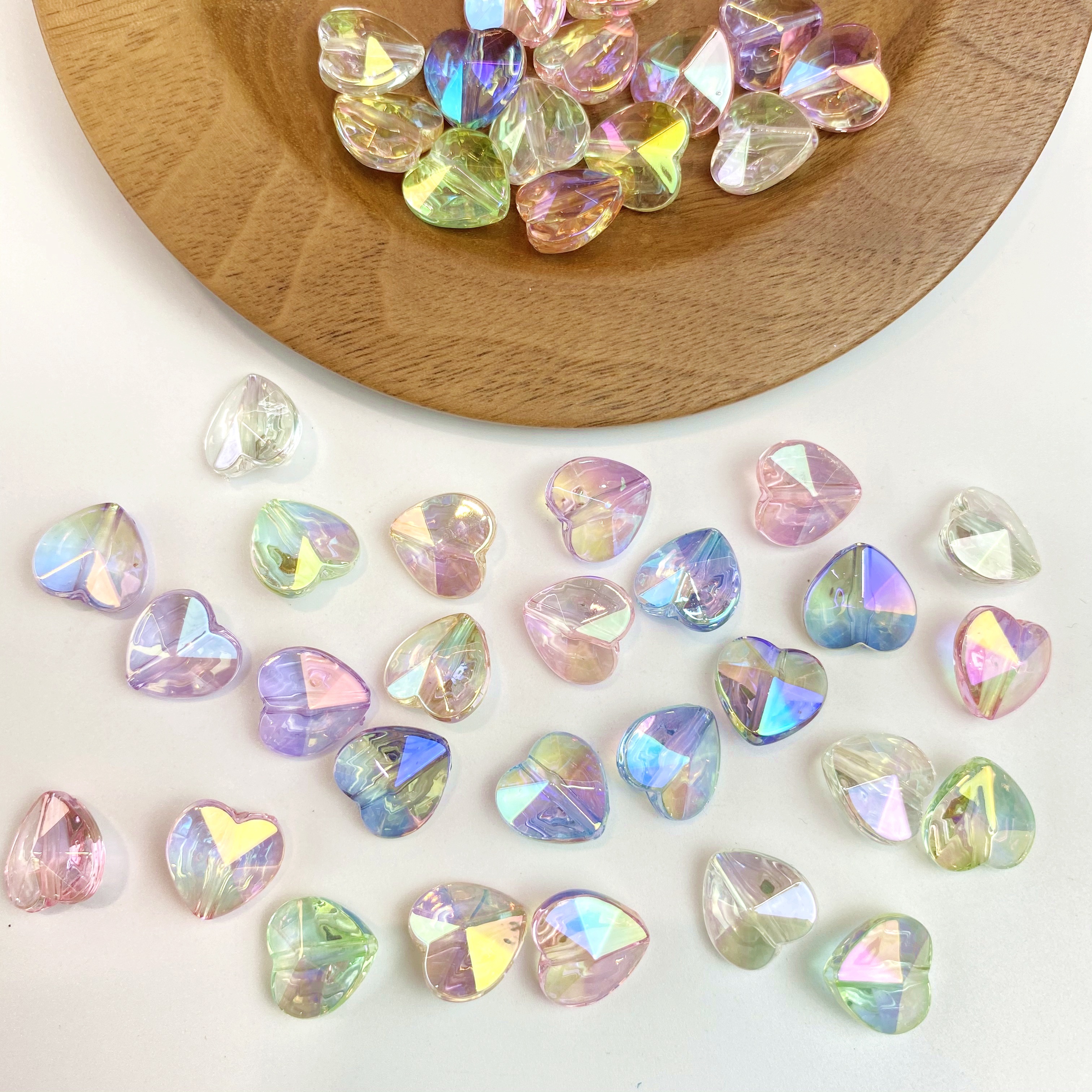 14mm亚克力uv透明钻石爱心散珠 diy挂饰/手机链钥匙扣吊坠饰品配件材料制作