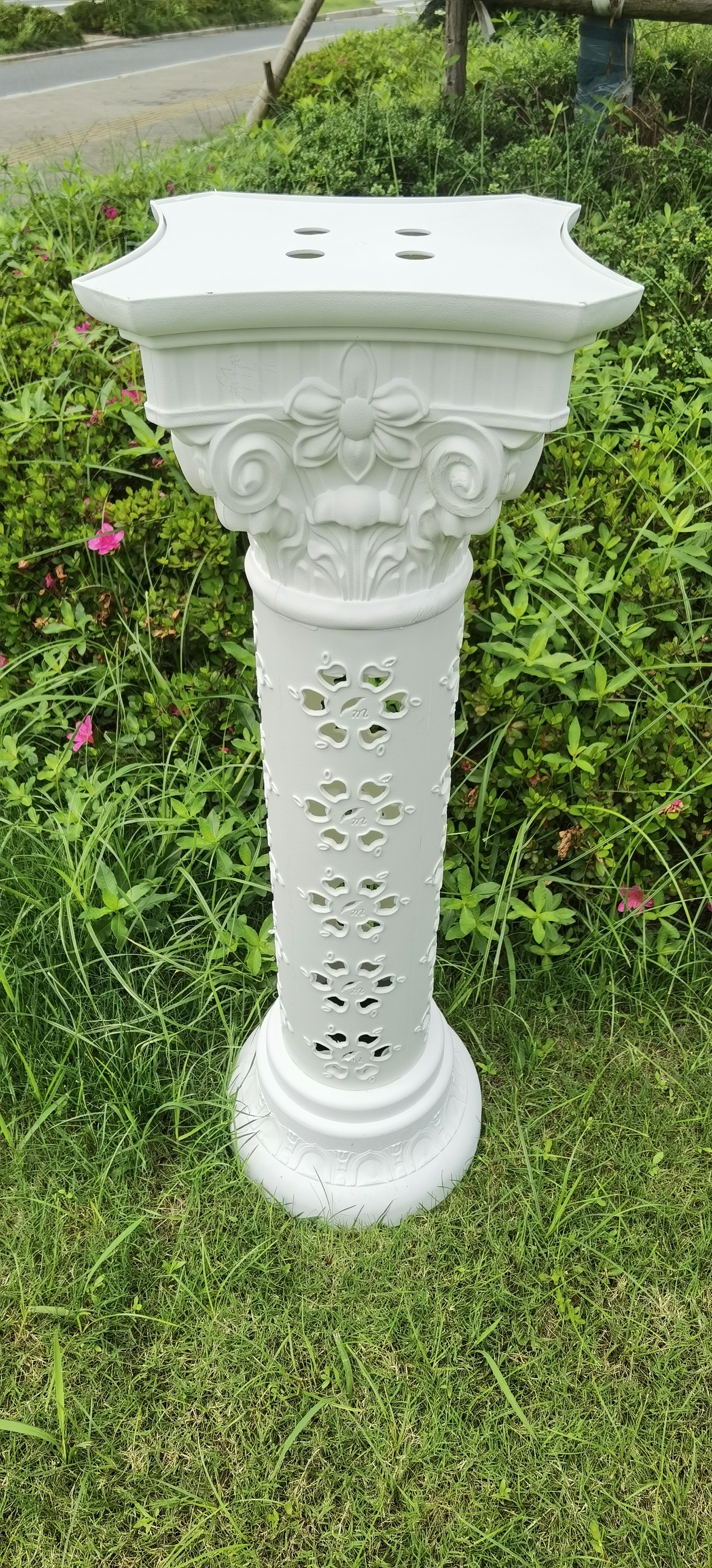 水泥花盆/摆件/装饰家具植物盆/绿植花盆大号/大花盆装饰白底实物图