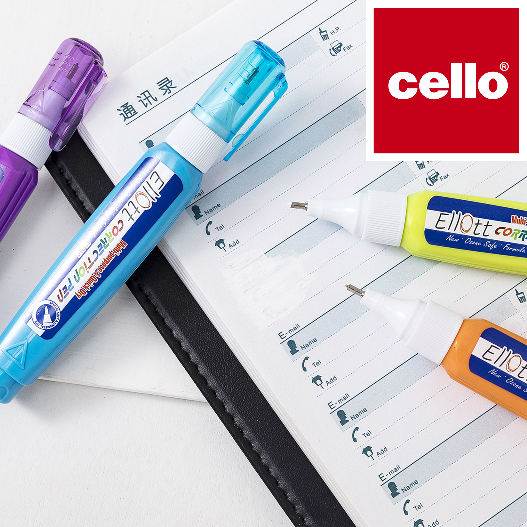 cello Correction fluid Correction with stationery, a student office correction tool, portable writing correction tool ET-317 Item Picture
