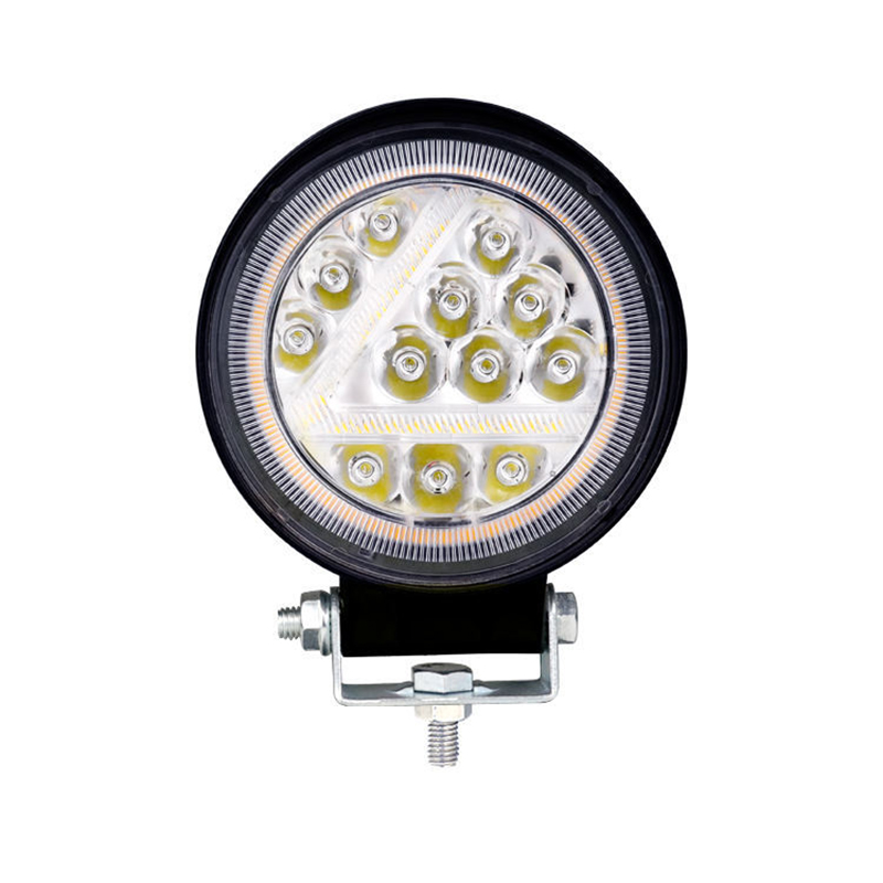 Car daytime running lights, circular 12-LED, off-road vehicle and truck work lights, white light always on, engineering vehicle fog lights, universal lights Item Picture