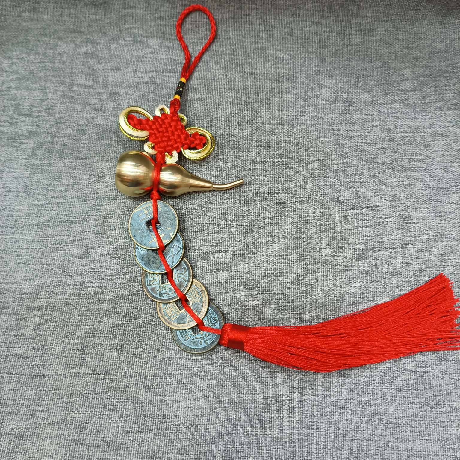 中公工艺葫芦五帝钱挂件高仿复古铜钱挂饰包扣车挂件仿古钱币中国结挂件详情图12