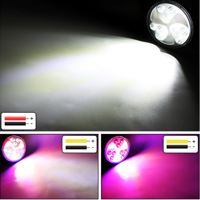 Colorful Wind and Fire Wheel work light 4-inch 9-bead LED flashing light, universal maintenance light for automobiles and motorcycles, daytime running light Specification drawing