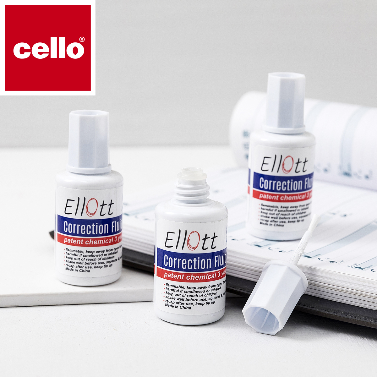 cello Correction fluid Correction with stationery, a portable writing correction tool for student office correction, ET-120S Specification image