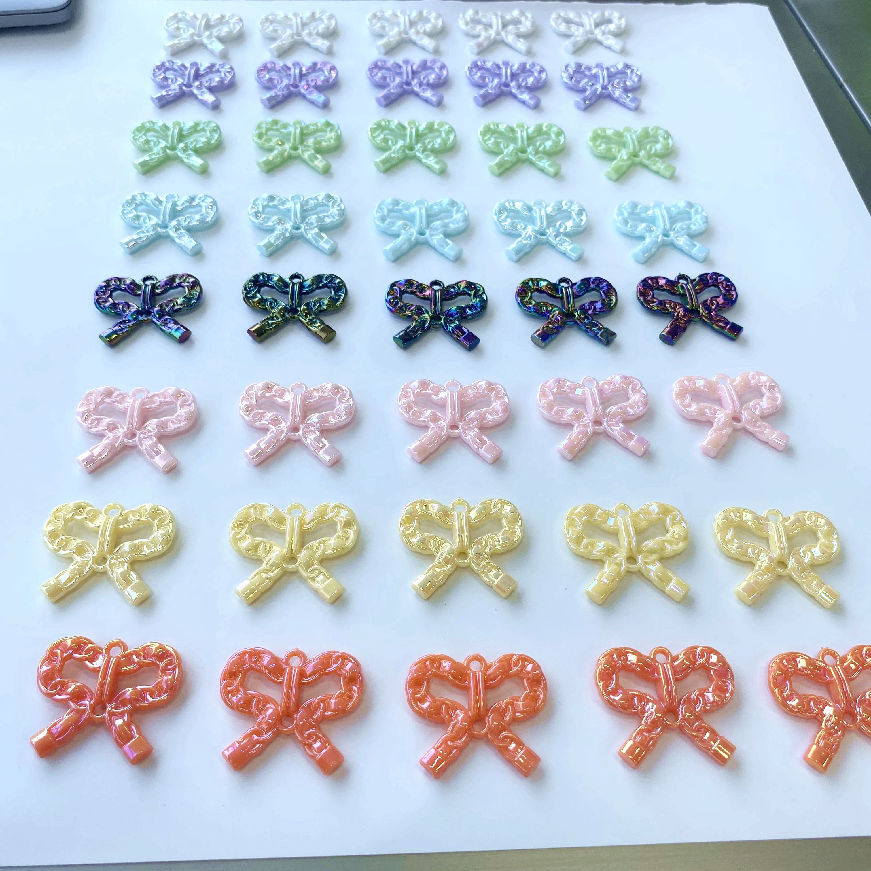 diy acrylic uv double hanging hole woven transparent bow pendant/mobile phone chain keychain accessory material production