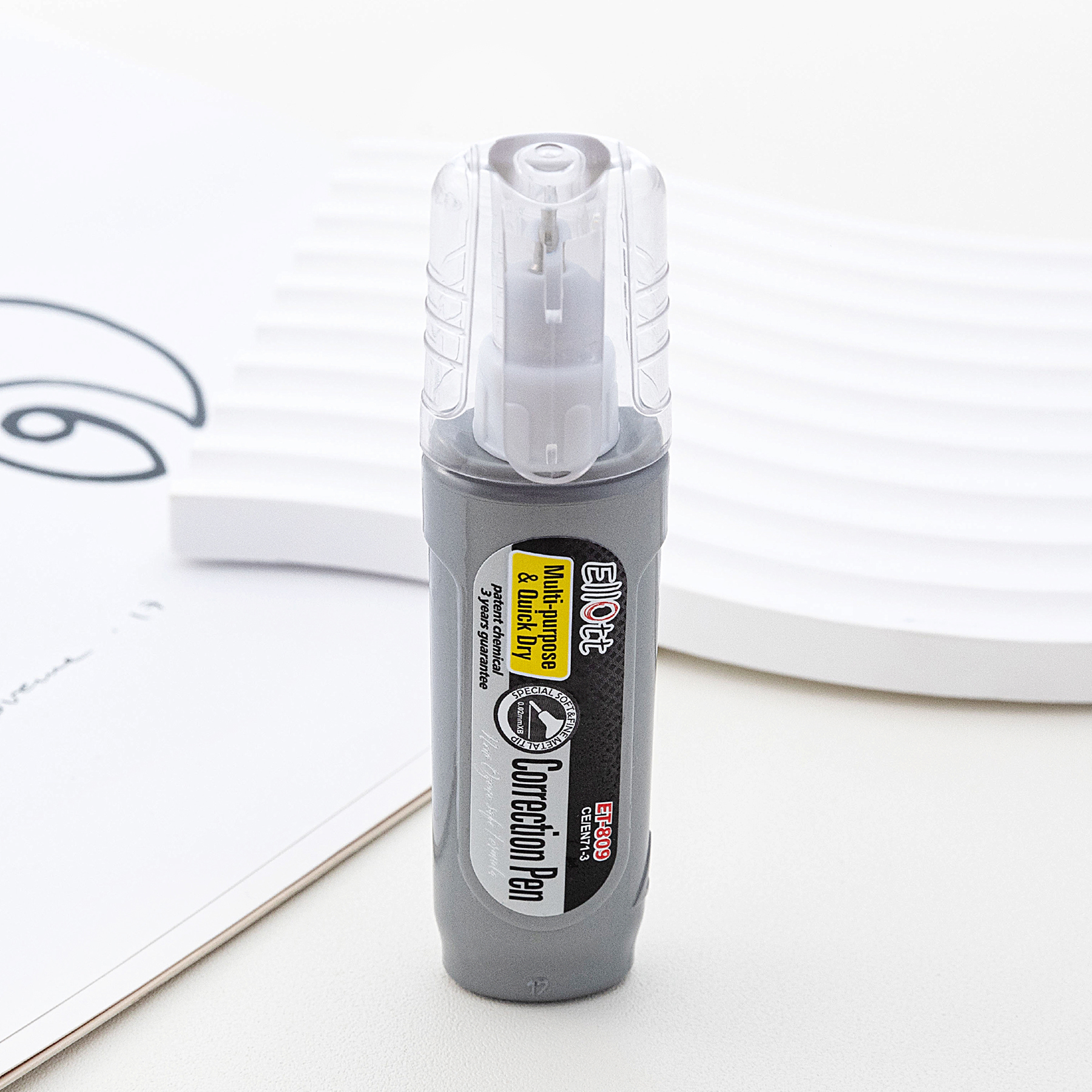cello Correction fluid Correction with stationery, a student office correction tool, portable writing correction tool ET-809 Specification image