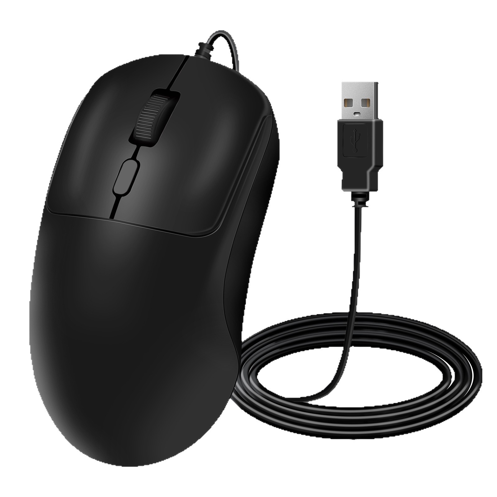 2米加长线USB接口有线鼠标左右手静音台式笔记本电脑通