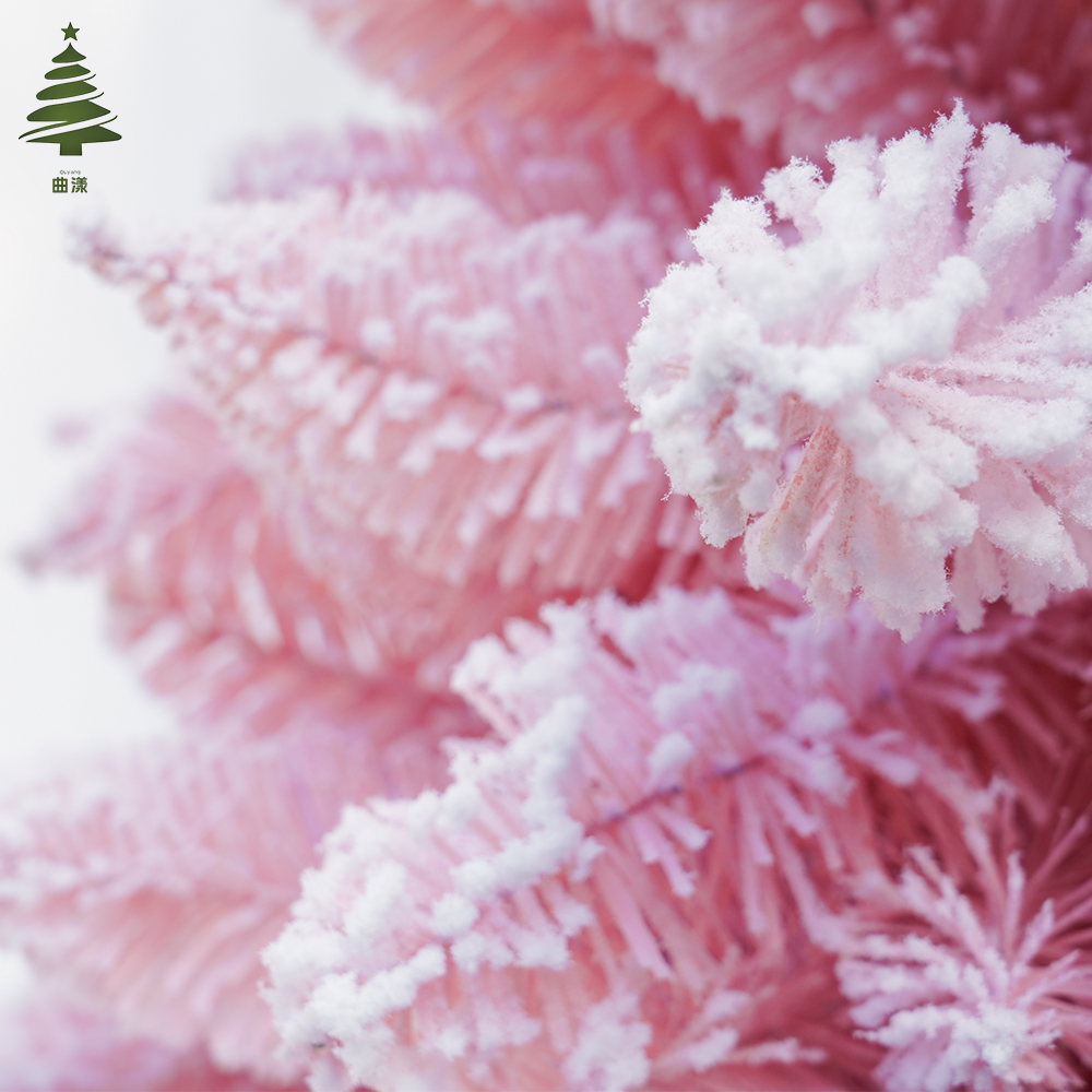 Factory direct sales of 2025 new pink pointed PVC flocked Christmas tree, customizable size available Specification image
