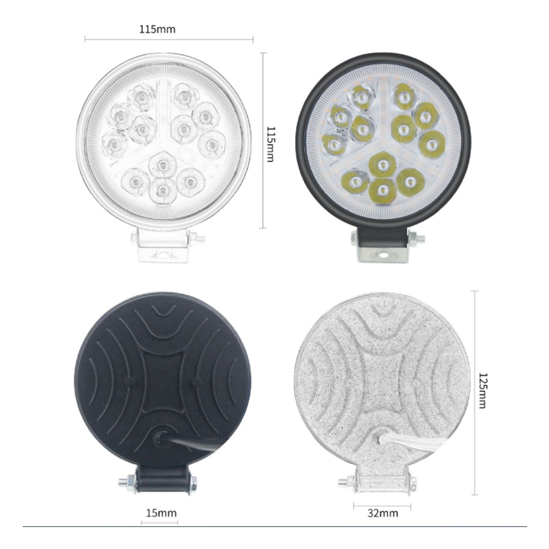 4.5-inch circular 12-bead ultra-bright universal spotlights for cars, trucks and motorcycles, front-mounted roof off-road auxiliary lighting details Picture