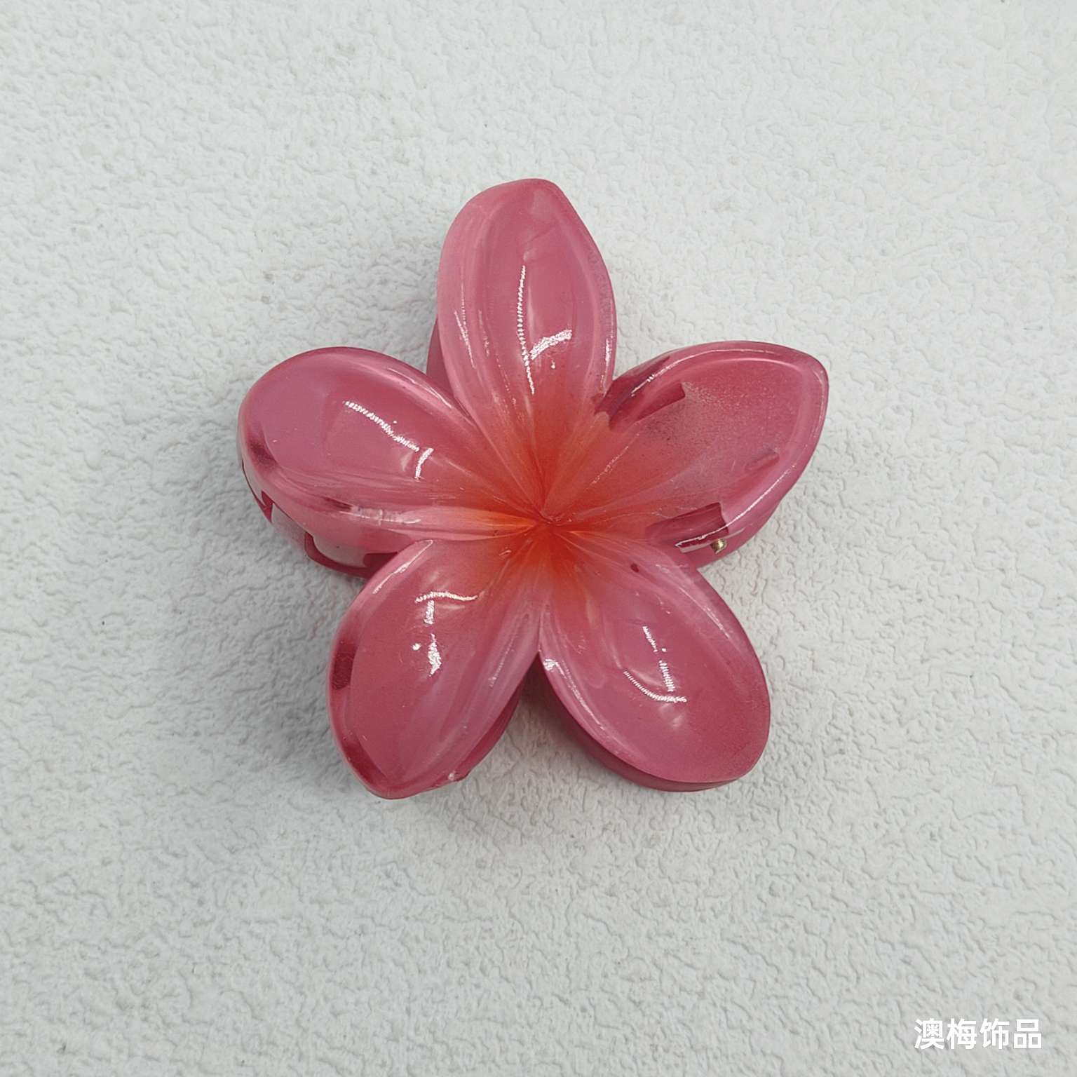 6cm鸡蛋花塑料饰品渐变抓夹发饰头饰发夹 时尚简约造型发夹 多功能实用头饰详情图3