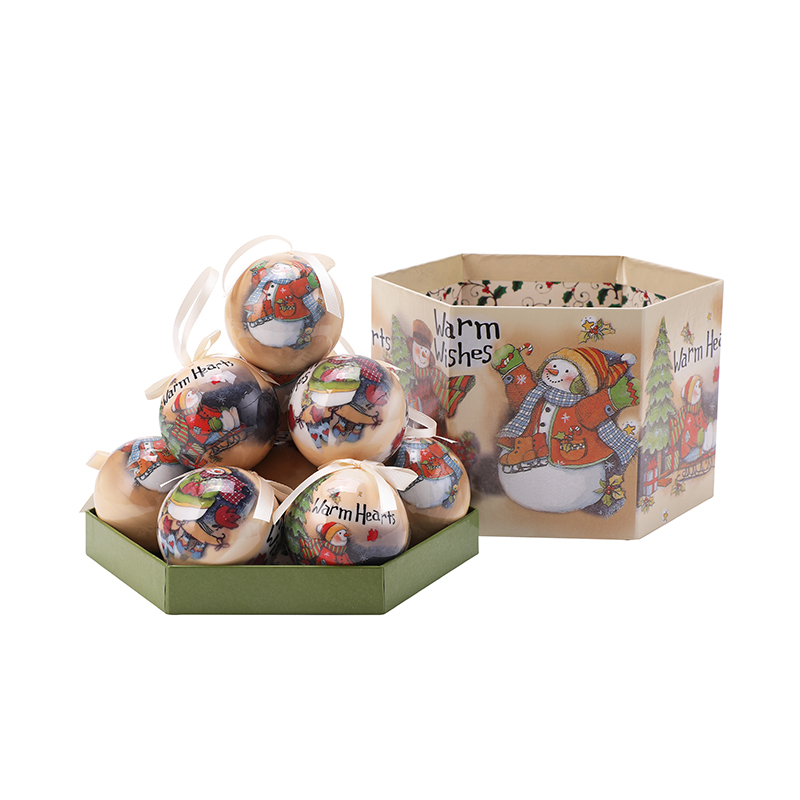 75-006诺亚高档礼盒装圣诞球 手工泡沫贴纸球圣诞装饰品 圣诞挂件圣诞礼品 圣诞工艺品