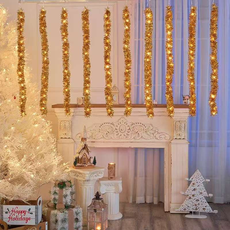 Indoor Christmas silk strip decorative curtain lights 3*0.9 meters, outdoor LED light strings, solar light strings, G40 light strings, led small string lights, festival decorative light strips, courtyard lighting fixtures detail image 2