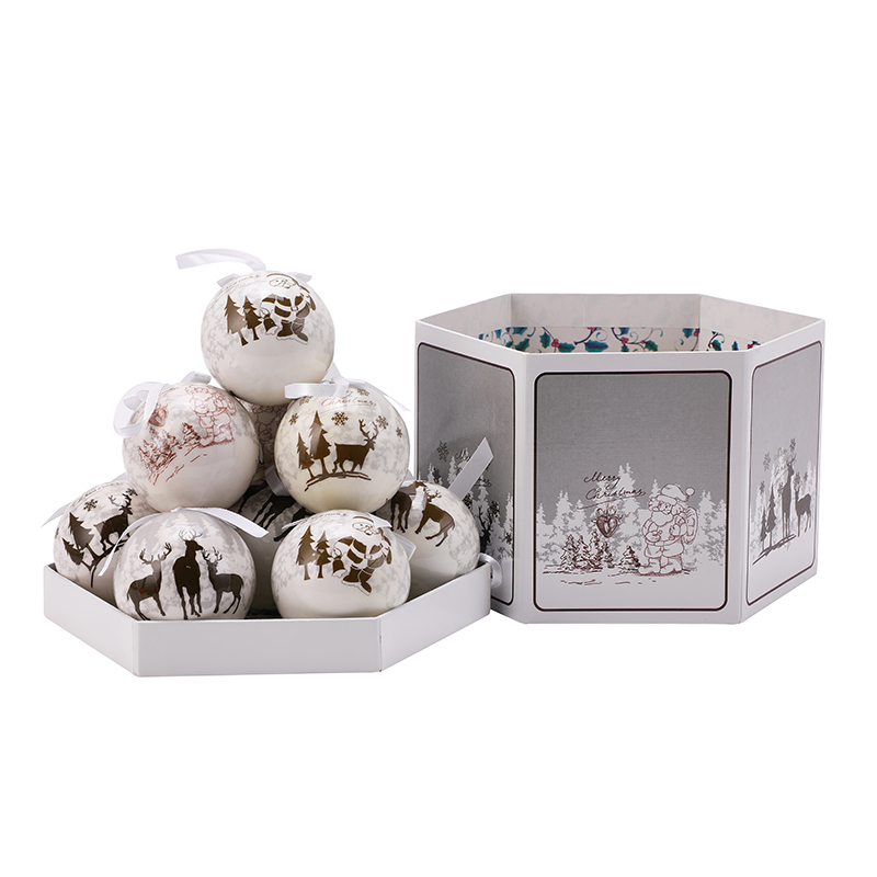 75-014盒装圣诞球 手工泡沫贴纸球圣诞挂件