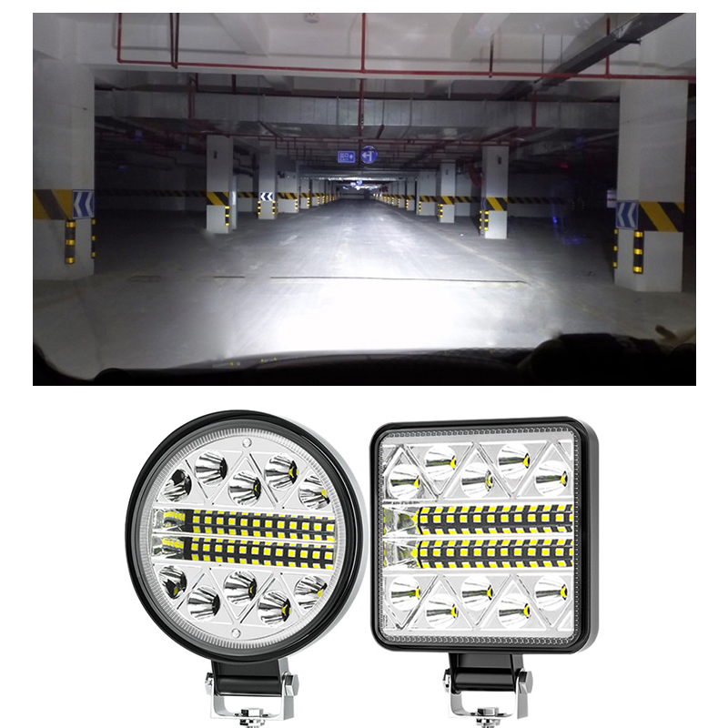 Automobile LED work light, 34LED motorcycle light, truck general spotlights with flashing headlights, LED inspection light Item Picture