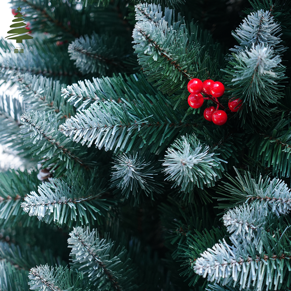 The 2025 new pointed-tipped PVC white-banded pinecone and red fruit Christmas tree is a cross-border bestseller Application Scenario