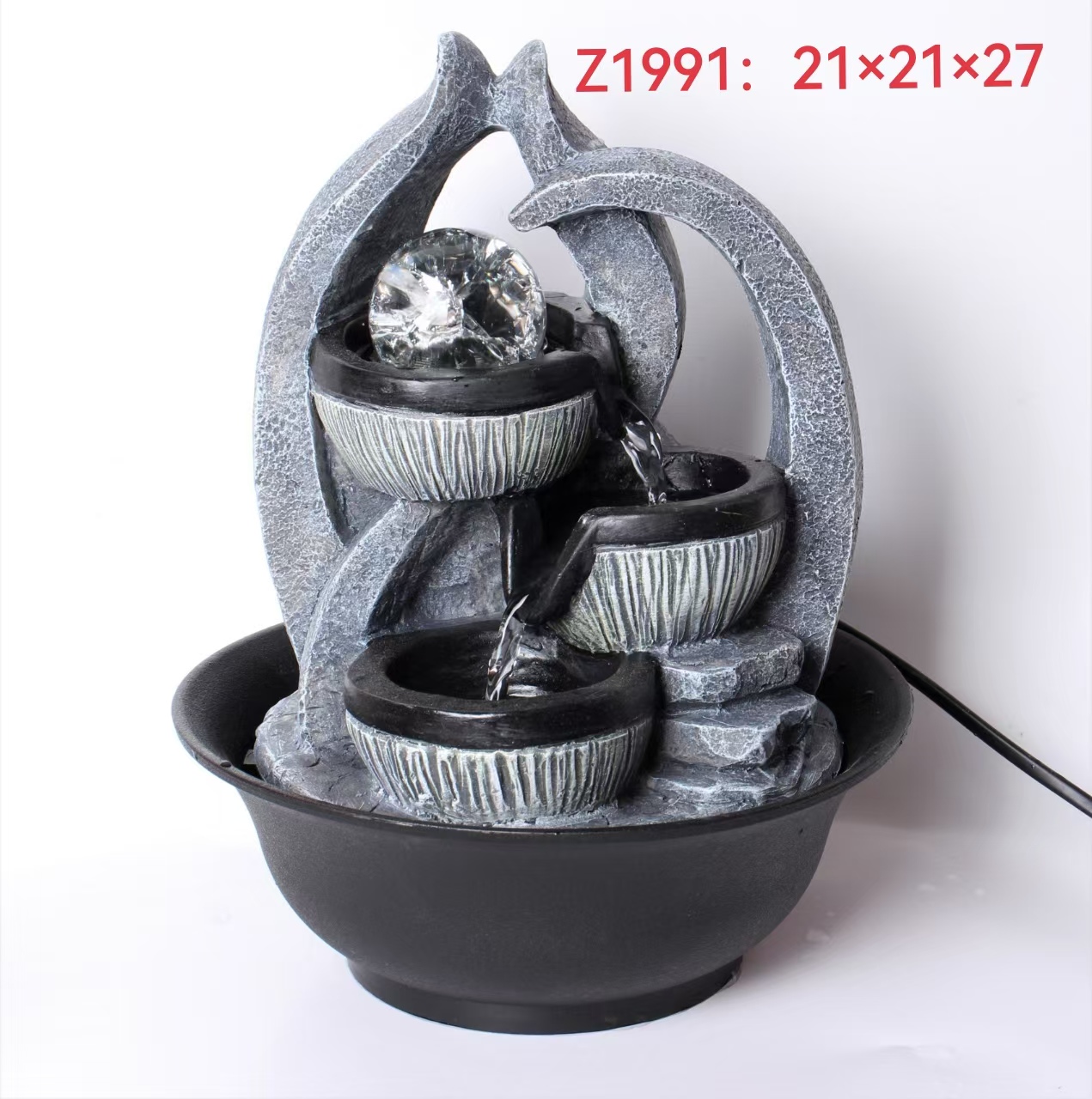 Resina piedra rocosa fuente de agua corriente mesa de trabajo simple estilo europeo romano sala de estar dormitorio escritorio basalto decoración de trabajo
