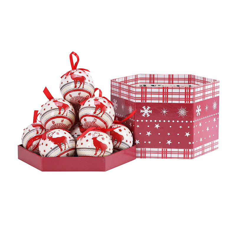 75-189诺亚高档礼盒装圣诞球 手工泡沫贴纸球圣诞装饰品 圣诞挂件圣诞礼品 圣诞工艺品