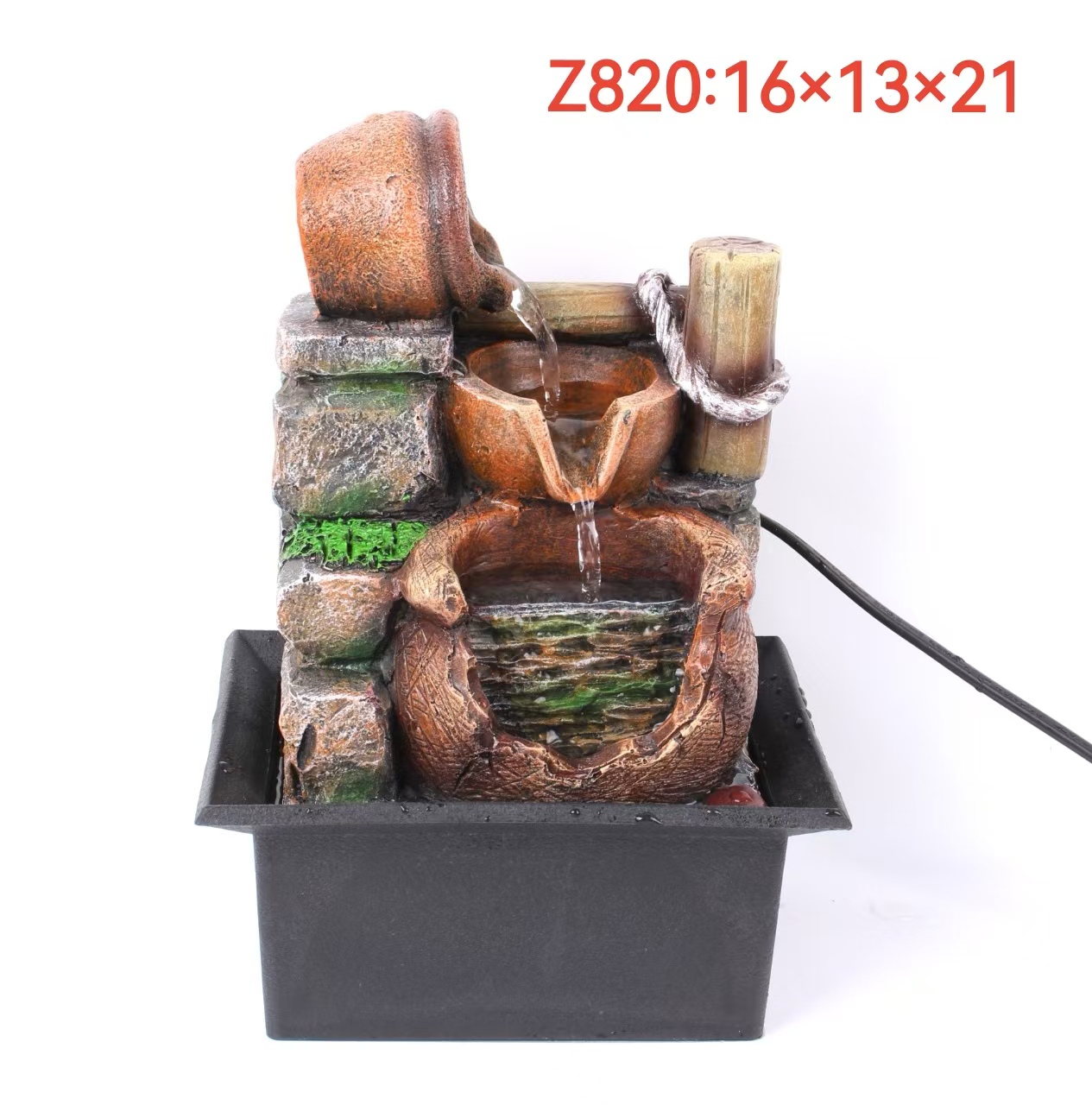 树脂流水/假山流水/摆件白底实物图