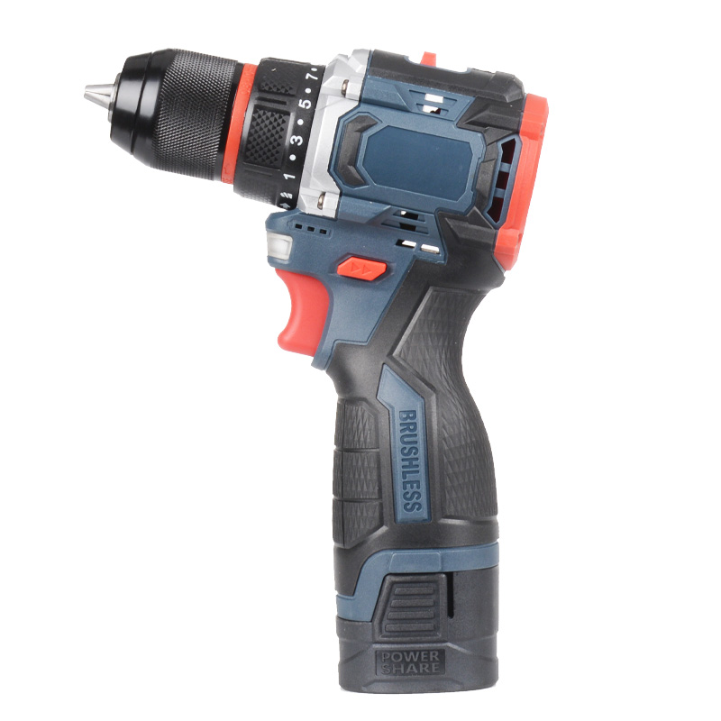16.8V household multi-functional brushless lithium battery drill, high-power forward and reverse impact, high-quality large-twist small steel gun tool pic 1