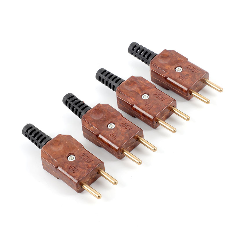 10A公母对插普通加护套插头舞台灯光胶木电源插头铜芯帕灯电源接头