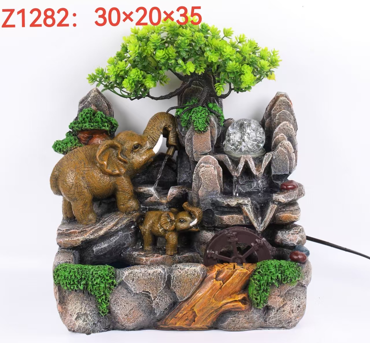 树脂流水/假山流水/摆件白底实物图