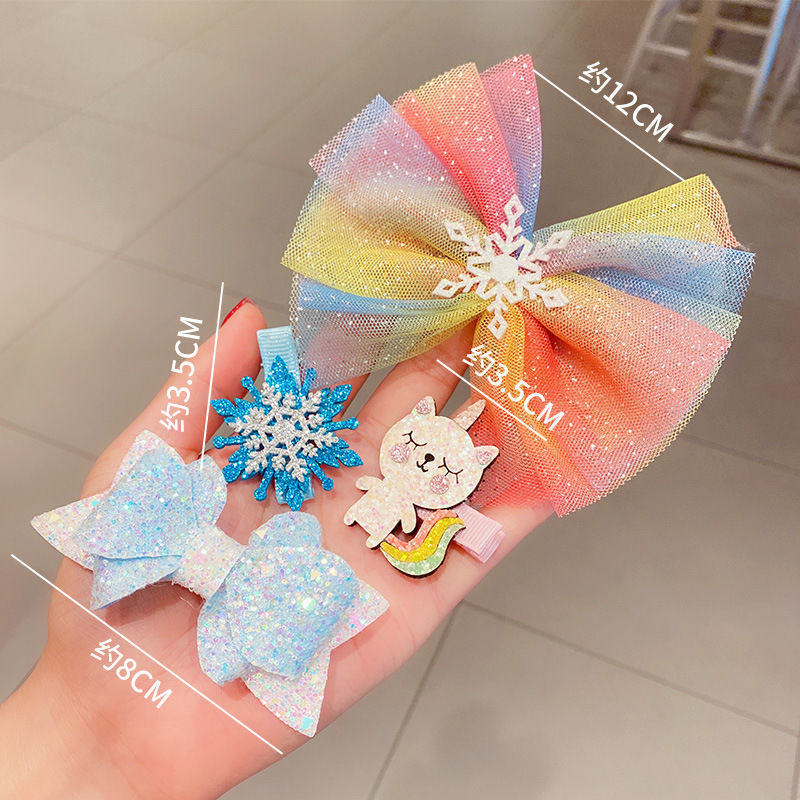Cute bow hairpin headwear for little girls, Korean children's hair accessories and hairpin princess set detail image 6