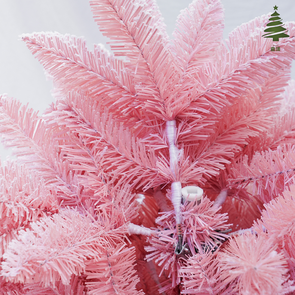 Factory direct sales of 2025 new pink pointed PVC flocked Christmas tree, customizable size available Item Picture