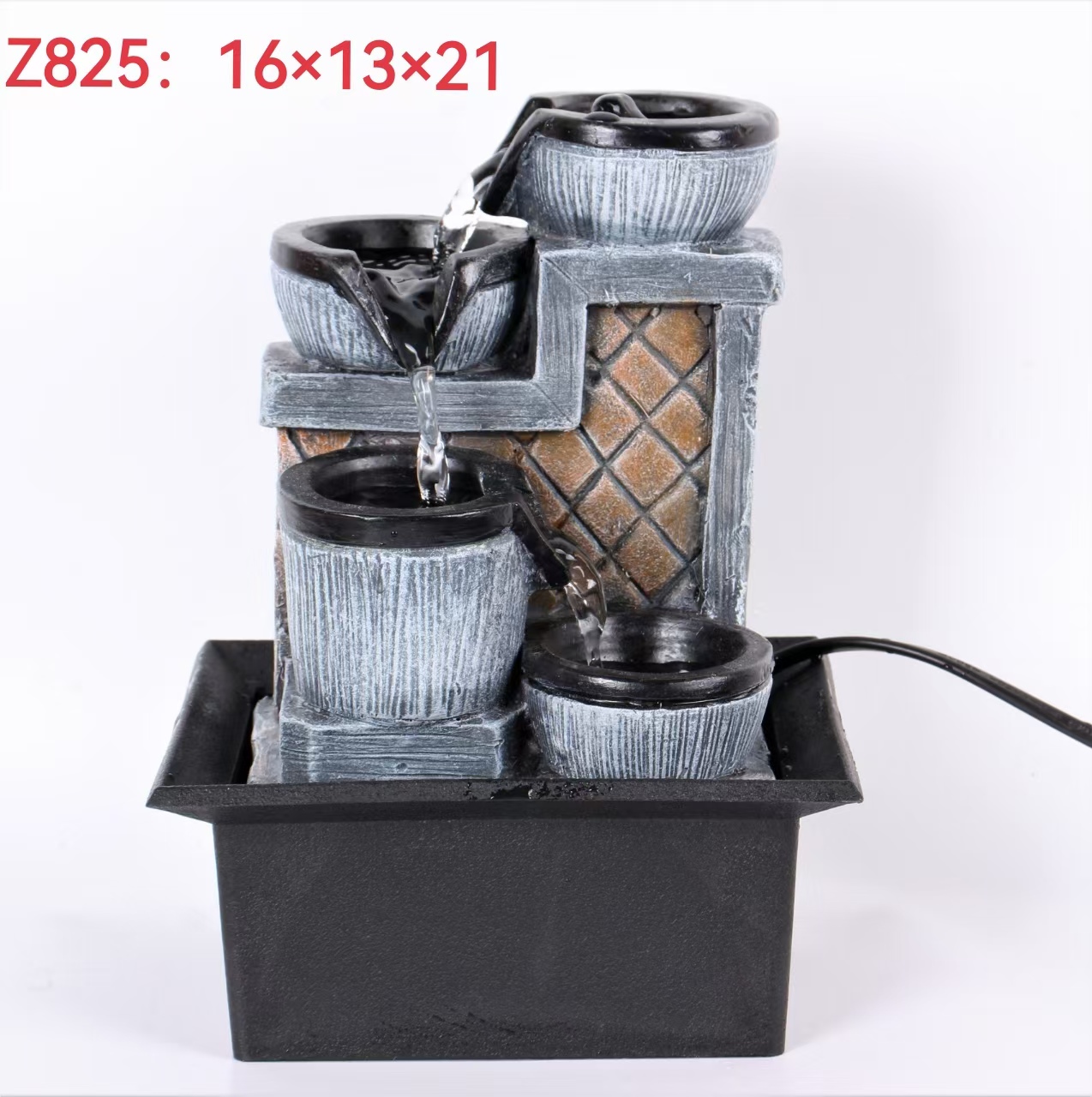 树脂假山流水喷泉简约风格居家装饰风水轮礼物 装饰用品创意摆件