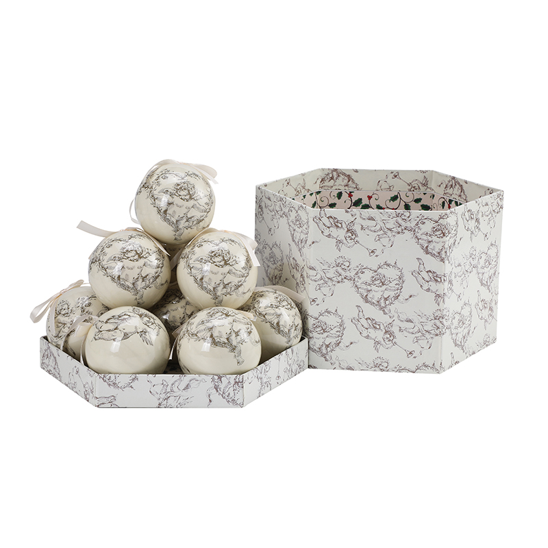 诺亚高档礼盒装圣诞球 手工泡沫贴纸球圣诞装饰品 圣诞挂件圣诞礼品