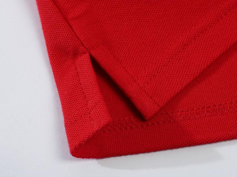 Cross-border pure cotton all-cotton lapel short-sleeved shirt with slit hem, new short-sleeved lapel polo shirt for both men and women, fashionable and casual polo shirt for both men and women, simple and comfortable short-sleeved trendy polo shirt detail image 5