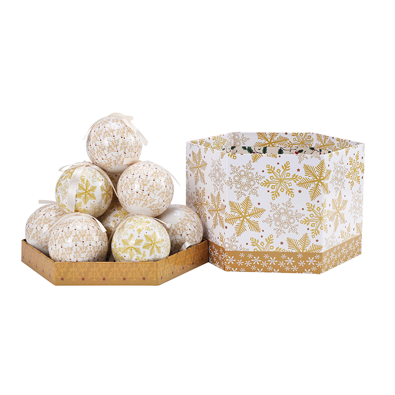 75-046诺亚高档礼盒装圣诞球 手工泡沫贴纸球圣诞装饰品 圣诞挂件圣诞礼品 圣诞工艺品