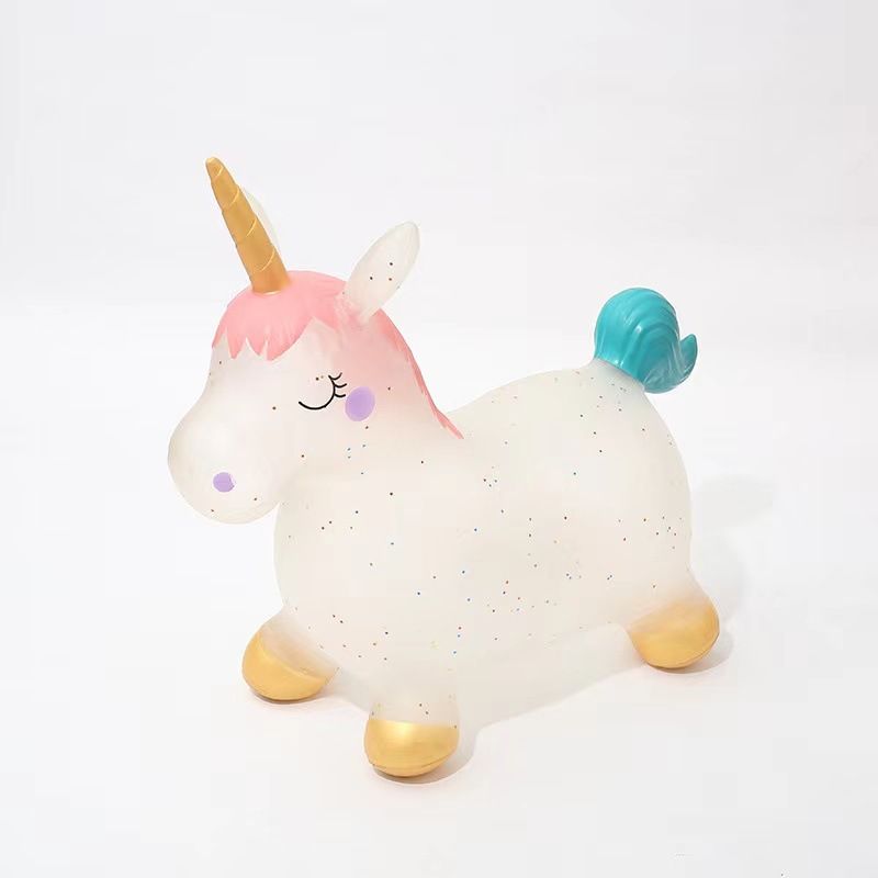 新款跳跳马 彩绘跳跳马独角兽充气玩具儿童坐骑加厚皮马厂家直销02