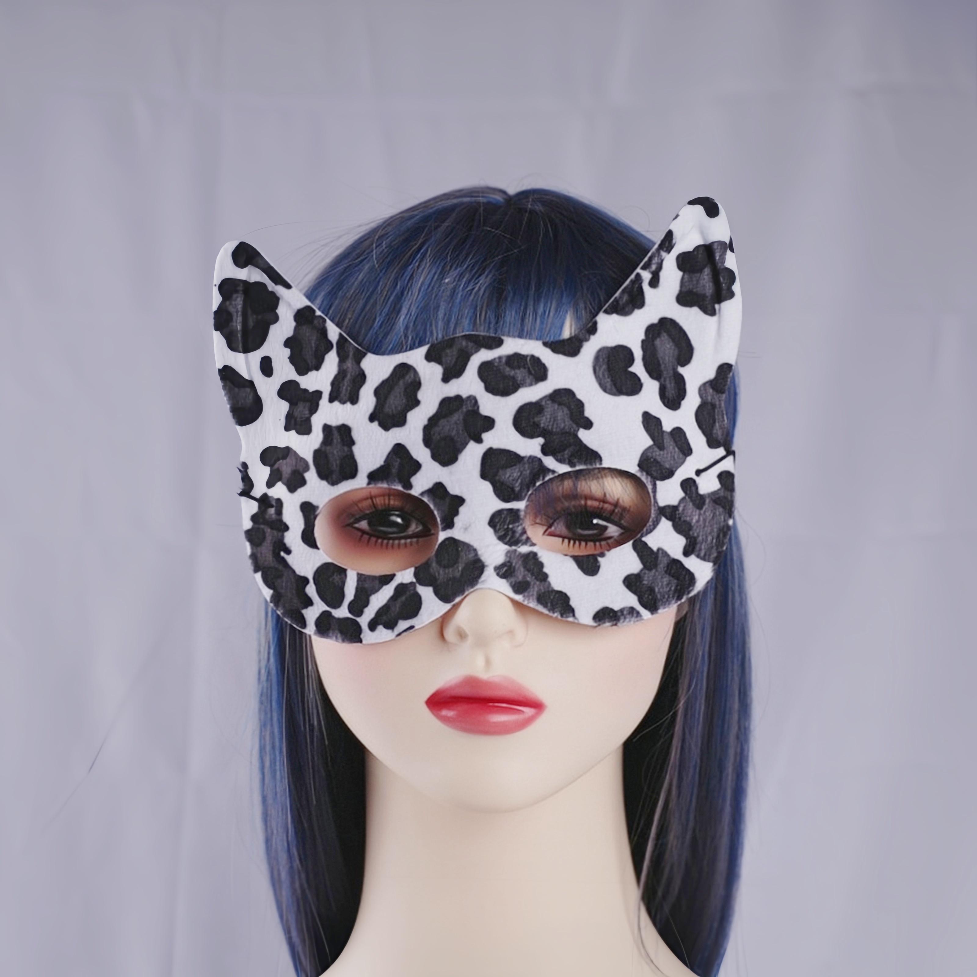 半脸面具黑色面具男士半脸豹纹公主面具面具猫面具狐狸眼罩产品图