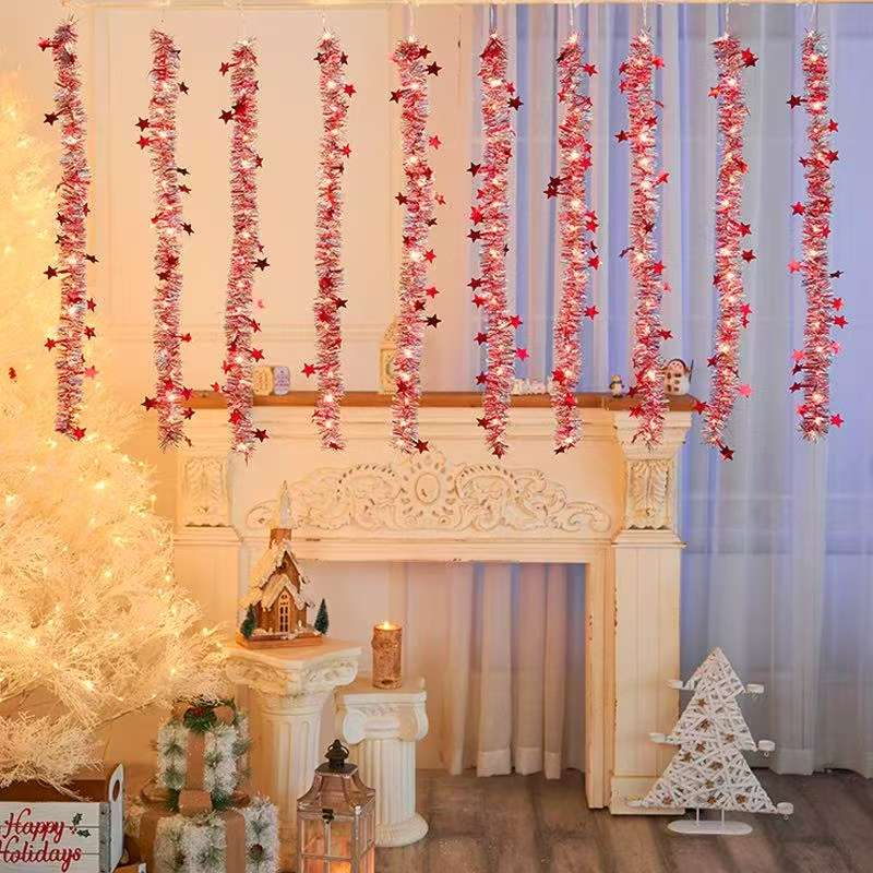 Indoor Christmas silk strip decorative curtain lights 3*0.9 meters, outdoor LED light strings, solar light strings, G40 light strings, led small string lights, festival decorative light strips, courtyard lighting fixtures Specification image