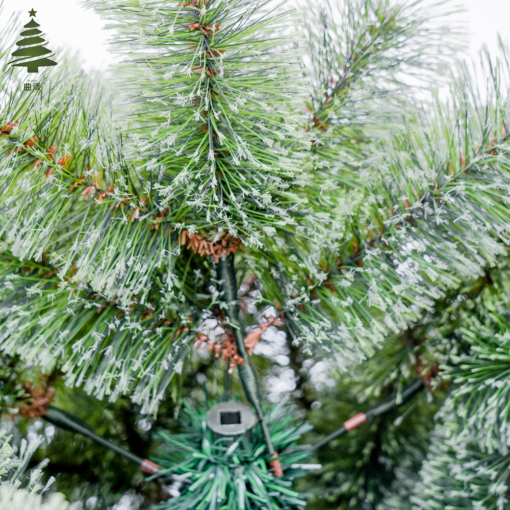 The 2025 new best-selling PET flowering pine needle luxury crypto Christmas tree can be customized in size Specification image