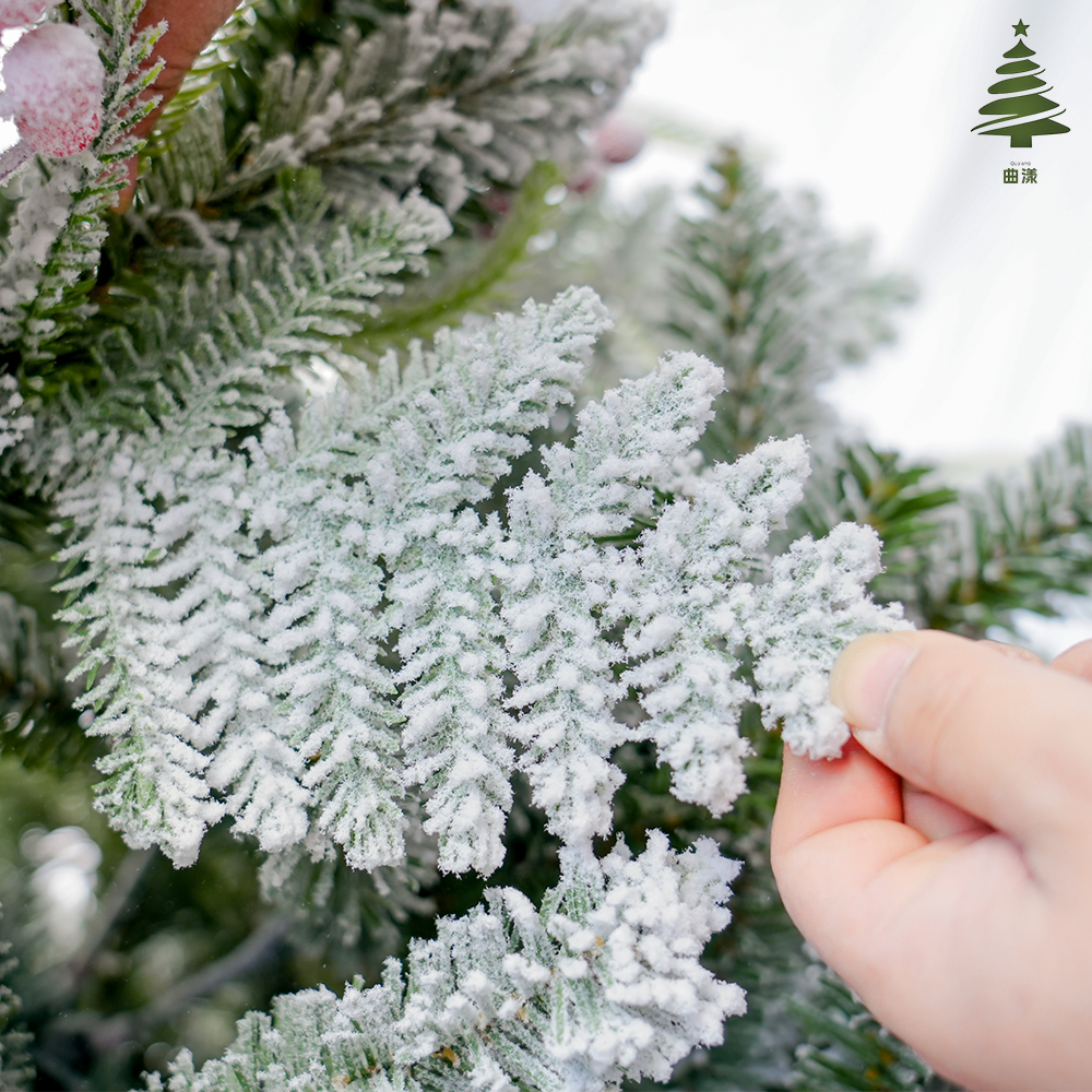 The size of the 2025 new 2.1-meter PE mixed tree white velvet Christmas tree can be customized details Picture