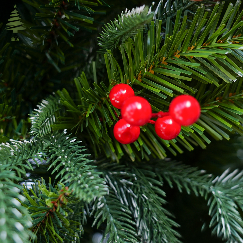 2025 new model 1.8-meter white PE mixed with pointed PVC Christmas tree with red fruits Specification image