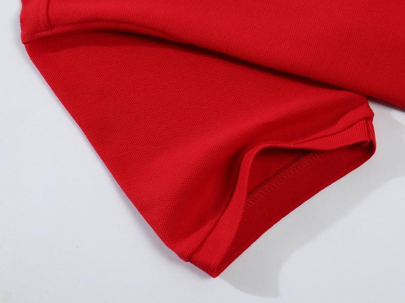 Cross-border pure cotton all-cotton lapel short-sleeved shirt with slit hem, new short-sleeved lapel polo shirt for both men and women, fashionable and casual polo shirt for both men and women, simple and comfortable short-sleeved trendy polo shirt detail image 4