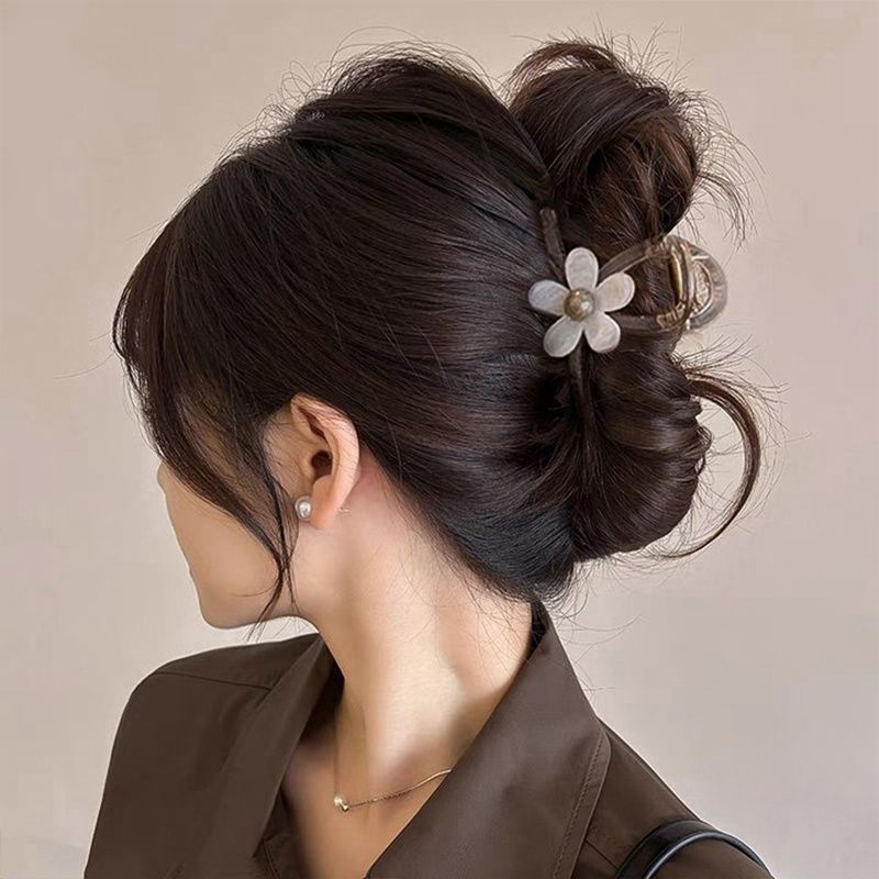 Flower clip women's high-end style 2025 New model with less hair volume shark clip hair clip women's back head updo hair clip headwear Clip Headwear detail image 4