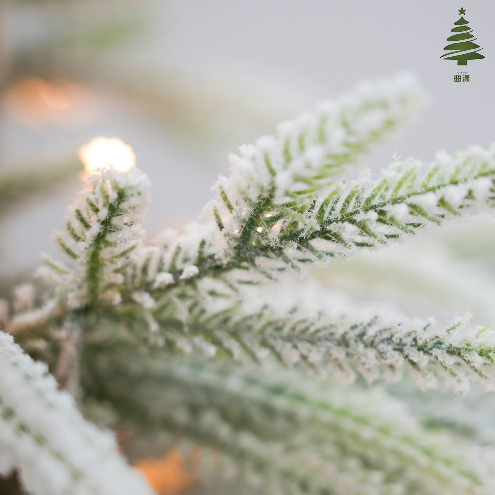 The 2025 new style of willow leaf PE mixed flocked Christmas tree with a white snowfall effect Application Scenario