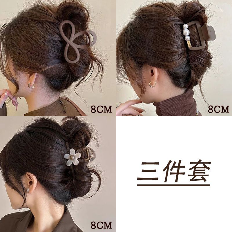 Flower clip women's high-end style 2025 New model with less hair volume shark clip hair clip women's back head updo hair clip headwear Clip Headwear detail image 7