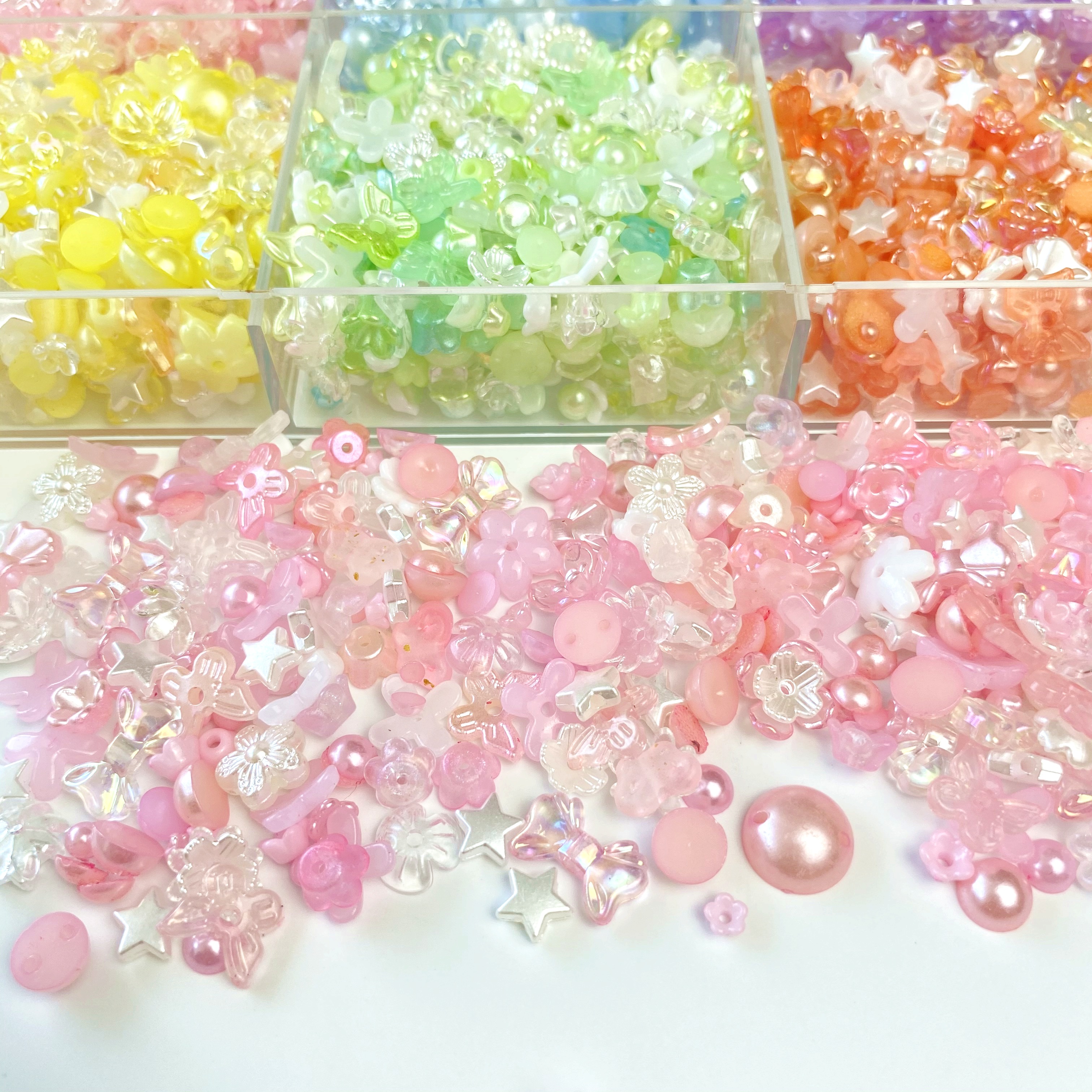 Acrylic solid-color nail art patches, mixed creative diy jewelry/hanging ornaments, mobile phone chains, keys, hanging bags, accessories and material production Specification image