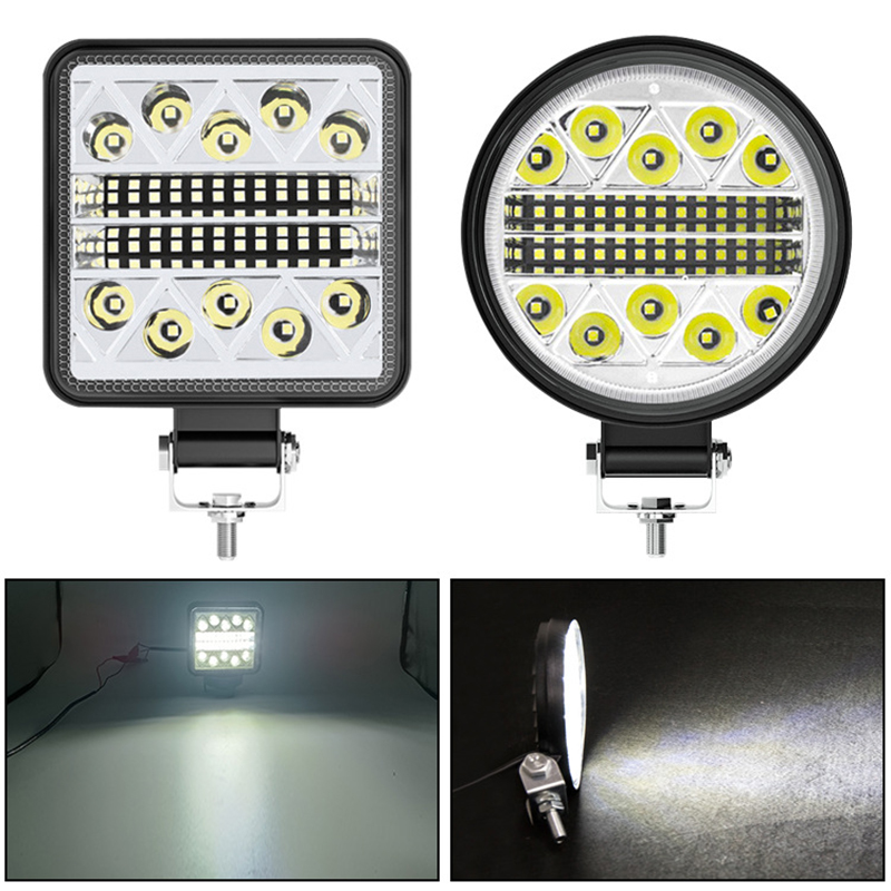 Automobile LED work light, 34LED motorcycle light, truck general spotlights with flashing headlights, LED inspection light full figure